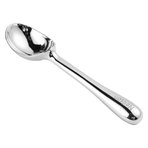 Bosajewel Custom Engraved Stainless Steel Name Scoops Personalized Tea Coffee Soup Cereal Ice Cream Scoop Creative Dads Ice Cream Spoon Suitable for Teenagers Friend Family Father Mother Gifts-Silver Cover