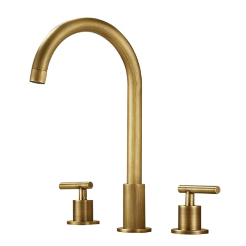 Mélangeur laiton antique 3 trous robinet chaud froid salle de bain