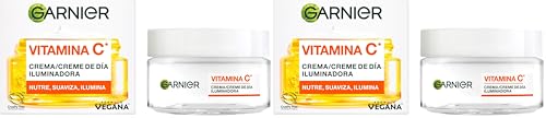 Garnier, Crema de Día Iluminadora con Vitamina C, Corrige líneas y Potencia la luminosidad en 24H, Fórmula Vegana, 50 ml (Paquete de 2)