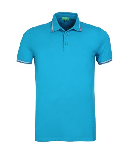 Image of United Colors of Benetton Polo T Shirt | Collar Tshirts | Half Sleeves Plain T Shirt | Solid Polo T-Shirt with Colored Collar Tipping