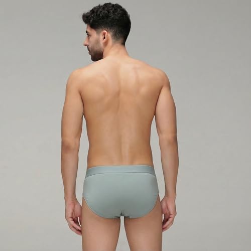 Image of Zoiro Men's Fluid-Fabric Brief | Micro Nylon Waistband | 4-Way Stretch Soft Supple Fit | Skin-Friendly Breathable Innerwear | 90% Cotton 10% Spandex