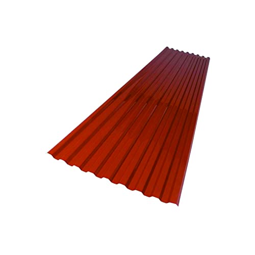Suntuf 26 in. x 6 ft. Corrugated Polycarbonate Roof Panel in Red Brick 159862