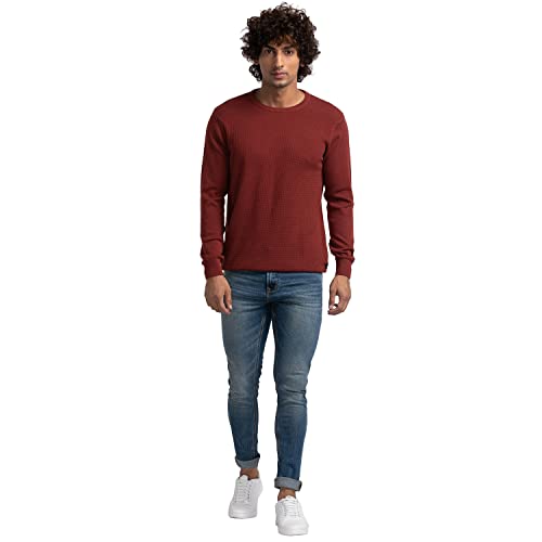 Image of Spykar Men Cotton Round Neck Casual Sweater