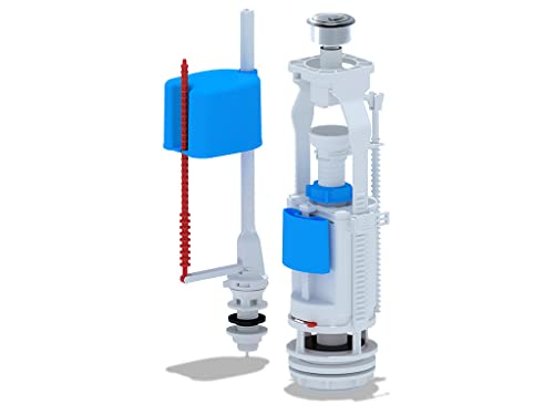 Belvit Stand-WC mit Bodenabgang senkrecht, Keramik-Aufsatzspülkasten, Softclose WC-Sitz, Zwei-Mengen-Spülung, Maße 67x39x38 cm, Weiß, bodenstehend, inklusive Spülventil, Komplettset – Bild 5