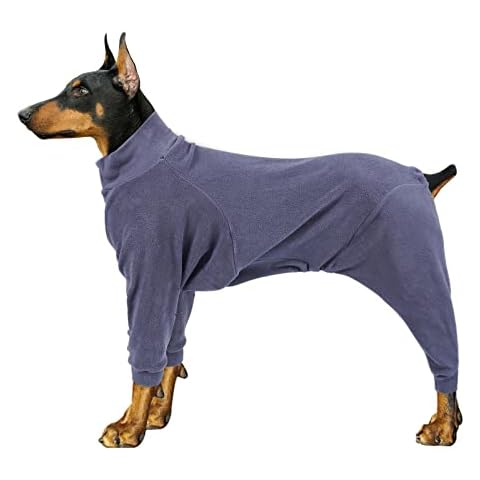 Dog Pajamas Fleece Warm Coat 4 Legs Dog Onesie High Neck Dog Cold Weather Coat for Small Medium Large Dogs Cover