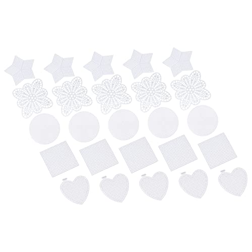 Malla de plástico para bordar Uonlytech con 50 láminas lisas para posavasos DIY 2