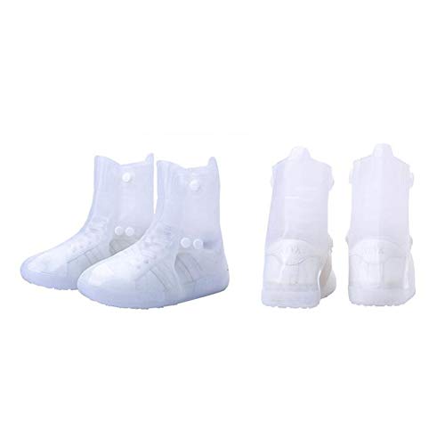 Aoile Botas de Lluvia Reutilizables Cubiertas de Zapatos de Nieve Zapatos Impermeables Cubre Zapatos Blanco Semitransparente 42/43