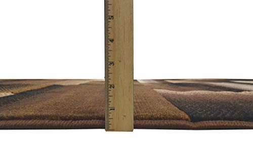 Handcraft Rugs Chocolate Brown/Beige/Gold Abstract Geometric Modern Squares Pattern Area Rug 2 Ft. By 7 Ft. Runner. #TOP3