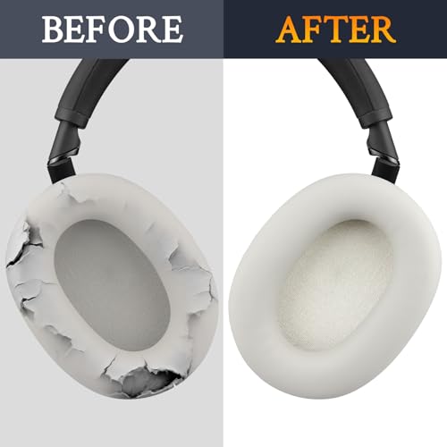 Image of SOULWIT Earpads Replacement for Sony WH-1000XM6(WH1000XM6) Noise Canceling Headphones, Ear Pads Cushions with Soft Protein Leather and High-Density Memory Foam - Platinum Silver