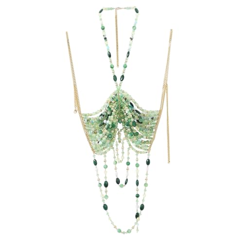 Top de bikini con perlas y cuentas de resina para fiestas vintage 1