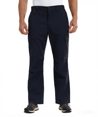 YUSHOW Pantalones tácticos para hombre, de camuflaje, de algodón, resistentes, con múltiples bolsillos, para senderismo, camping, Black Cp, L