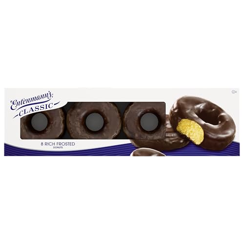 Entenmann's Rich Frosted Donuts, 8 Count, (1.88 Oz Each), Chocolate Dipped Donuts, 15 Oz Box