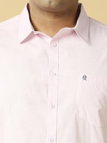 Image of Thomas Scott Men's Plus Size Cotton Casual Shirt | Regular Fit | Long Sleeves | Spread Collar | Solid | Soft & Breathable | Everyday Comfort Shirt for Men