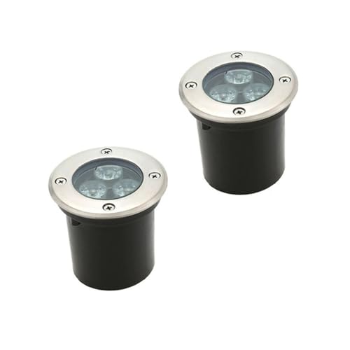 Holibanna 2 piezas LED para Enterramiento Luz Cálida Lámpara Paisaje Exterior Resistente al Agua Voltaje Pack de Unidades para Jardín y al Aire