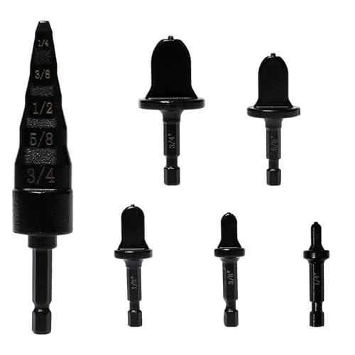 Sxutop 6 Piezas Expansor de Tubos Cobre Mango Hexagona Expansión de Tubería Expansor de Tubo de Cobre 5 en 1 Herramienta de Ensanchamiento de Aire Acondicionado Para Aire Acondicionado Tubería