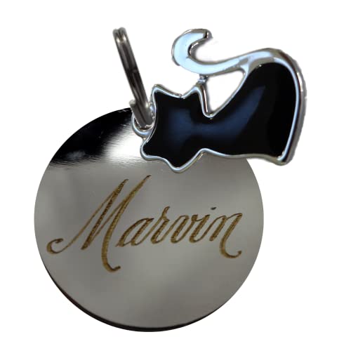 Coleiras Gatos Nome E Telefone Plaqueta De Identificação Cores Coleiras e Pingentes: Preto com Prata