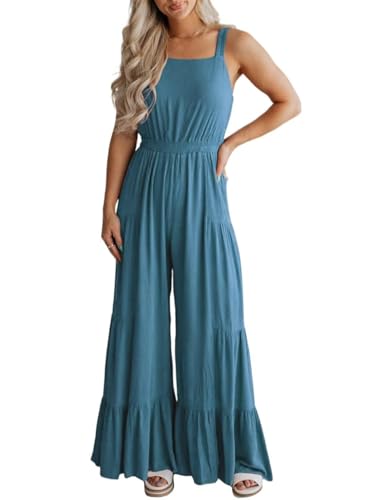 BLENCOT Jumpsuits for Women Summer Casual Loose Sleeveless Overal...