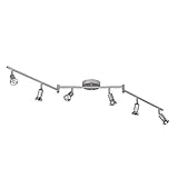 Globe Electric 59351 Payton 6-Light Foldable Track Lighting, Matte Silver