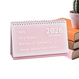 Vitsrisea Calendario de escritorio 2026 – Estilo coreano portátil agenda mensual – Oficinas calendario de escritorio planificador | Para profesores, aulas, oficinas, escuela, familia, casa