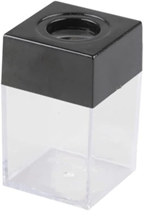 GANPUB Premium Clear Paper Clip Dispenser Pushpin Storage For Case Thumbtack Dispenser Metal Pin Organizer Holder Box Paper Clip Box With Lid Desk Supplies Holders & Dispensers(Black