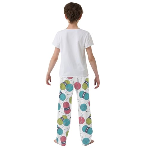 Colorful Knitting Balls Tools Boys Pants for Kids Jogger Pants with Pockets S-XL3