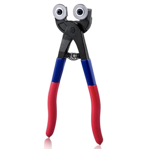 GOLD DEER Wheeled Glass Mosaic Cutter 10.2" Ceramic Tile Cutting Heavy Duty Wheeled Glass Mosaic Pliers and Ceramic Tile Pliers Tile Cutting Pliers Double Dipped Plastic Handle