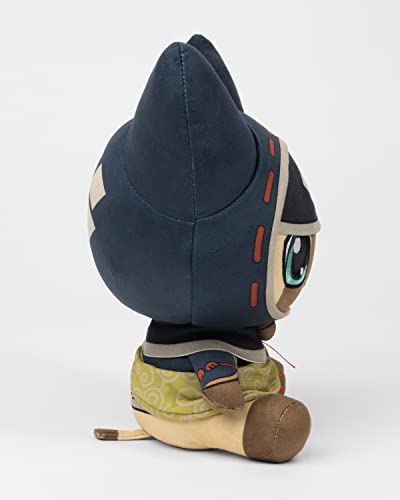 Monster Hunter Plüschfigur Kamura Palico schwarz/beige, aus zertifiziertem recyceltem Polyester, mit Hangtag.