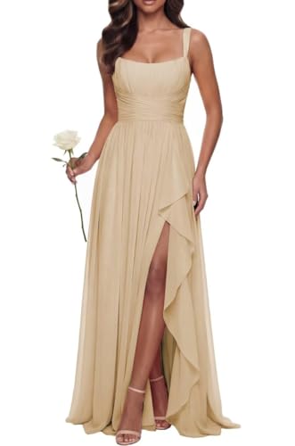Robe de demoiselle d'honneur princesse en mousseline chic