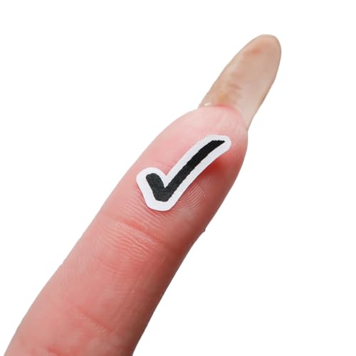 Checkmark Complete Done Productivity Mini Planner Stickers (176 Stickers) (Matte White, Black)