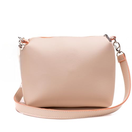 Bolsa tiracolo feminina pequena com alça ajustável (BOLSA BEGE SL)