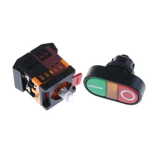 Interruptor APBB-22N con luz LED amarilla botón de inicio parada de 22mm para control de 36V 5