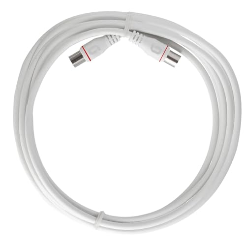 Axing EAK 301-80 Endgeräteanschlusskabel 3 m F-Quickfix F-Stecker 4-fach geschirmt Modemkabel für Kabelmodem DATA CATV Kabelfernsehen