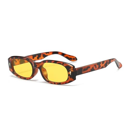 Lunettes de soleil rectangulaires avec protection UV400 et rivets tendance