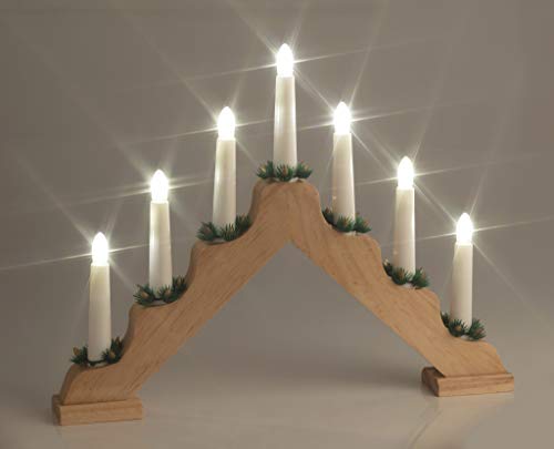 Preisvergleich Produktbild LED Weihnachts-Lichterbogen aus Holz, warmweiß