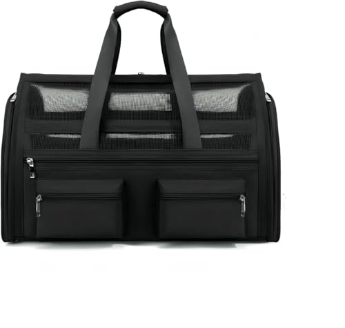 ペットバックパック、犬と猫用、全メッシュ かわいい 超軽量 底板付き、コンパクト マット付き 折りたたみ収納可能 リード付き 柔らかいエッジ 四季を通じて使用可能 夏と冬の旅行や外出に適しています 実用なタイプ (D)