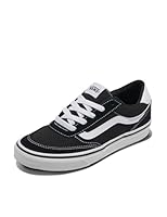 Vans Women's Brooklyn LS Sneaker, Suede/Canvas Black/White, US 10