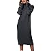Women's Turtleneck Sweater Long Sleeve Pullover Bodycon Midi Sweater Dresses Fall Fashion Winter Casual Solid Tops S-XL Dark Gray