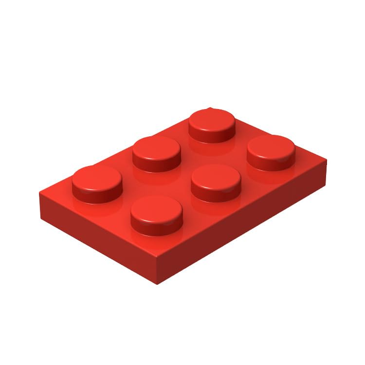 Classic Red Plates Bulk, Red Plate 2x3, Building Plates Flat 100 Piece, Compatible with Lego Parts and Pieces: 2x3 Red Plates(Color: Red)