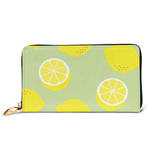 Preisvergleich Produktbild JHGFG Mode Handtasche Reißverschluss Brieftasche Muster Zitronen Bright Summer Design Lemon Telefon Kupplung Geldbörse Abendkupplung Blocking Leder Brieftasche Multi Card Organi