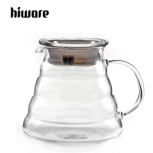 Hiware 600ml Coffee Server, Standard Glass Coffee Carafe, Coffee Pot, Clear