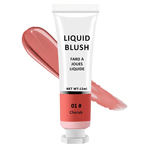 Jutqut Liquid Blush For Cheeks, Gel Cream Blush Makeup, Lightweight & Breathable, Blendable & Buildable Water-Based Cheek Blush 01#Cherub #TOP6