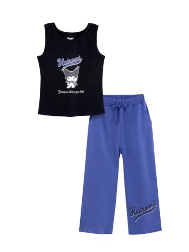 Image of Nap Chief Girls Cotton Official Cartoon Characters and Printed Co ord Set, Sleeveless Tank Top & Flared Pant Set for Casual Wear