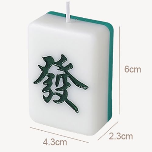 Bougie en forme de cire de soja Mahjong, objet artisanal de style chinois - 3