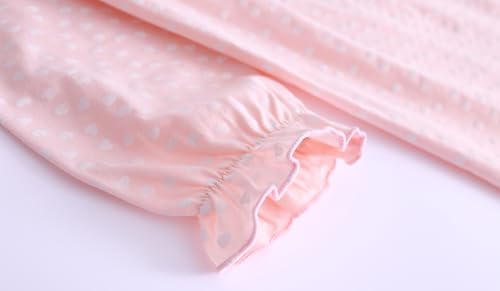 Girls' Princess Nightgowns Heart Print Sleep Shirts Cotton Sleepwear for 3-12 Years3