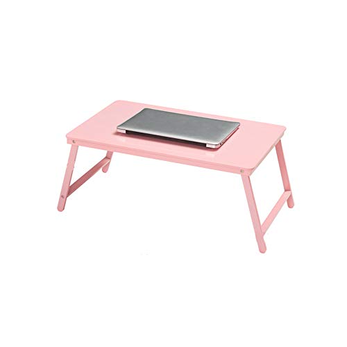Preisvergleich Produktbild Xueyanwei Tragbare Bambus Faltbare Laptop Schreibtisch Notebook Höhenverstellbar Tablett Tisch Bett Tisch Frühstück Lesen Tablett Halter Für Couch Boden Pinkfaltbare Bambus