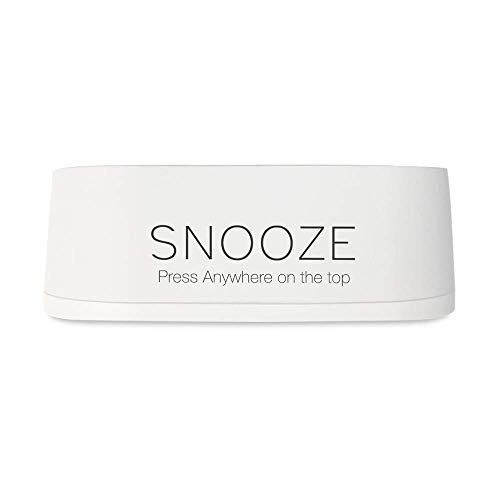 REACHER Small LED Digital Alarm Clock with Snooze, Simple to Operate, Full Range Brightness Dimmer, Adjustable Alarm Volume, Outlet Powered Compact Clock for Bedrooms, Bedside, Desk, Shelf(White)