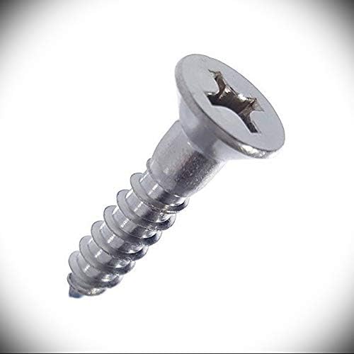 High-Strength Sheet Metal Screws - Durable Screws for Indoor and Outdoor Use - Versatile Screws for Crafting - #8 x 3/4" Size Phillips Flat Head Wood Screws 316 Marine Stainless Steel Set of 25
