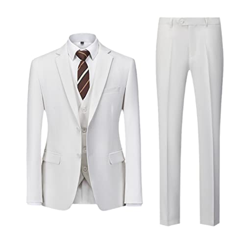 Ensemble blazer homme 3 pièces aux finitions soignées boutons blancs XL