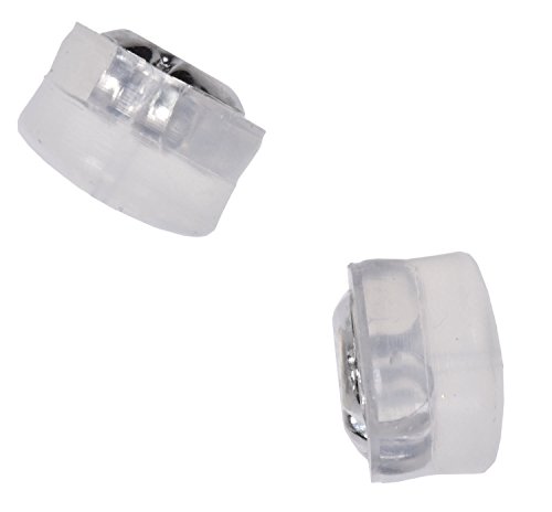 Platinum And Silicone Grip Replacement Earring Backs Pair #TOP3