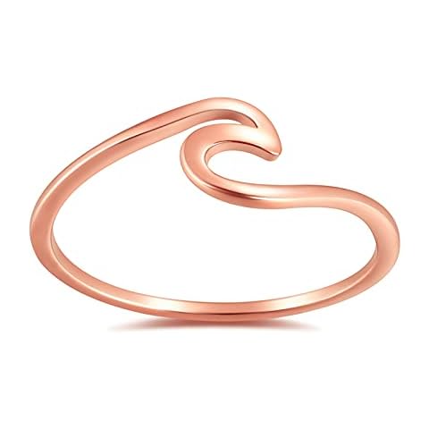 Greenpod 1mm Stainless Steel Ocean Wave Ring Cover